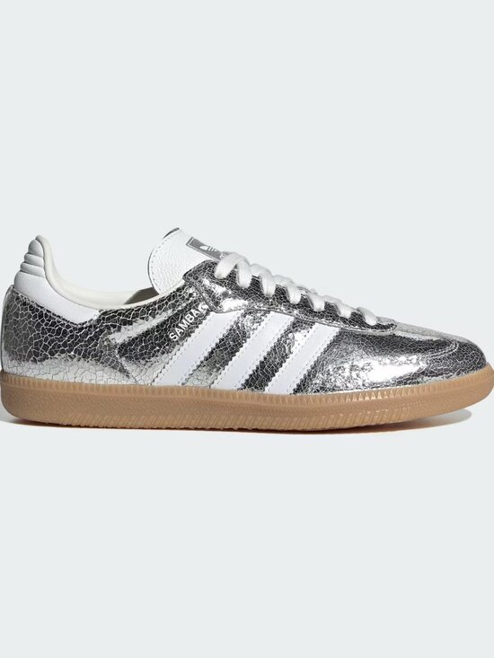 adidas Shoes - Adidas Samba silver metallic tennis athletic shoes